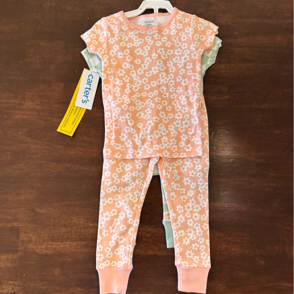 Carter's Pink and White Floral Pajama Set